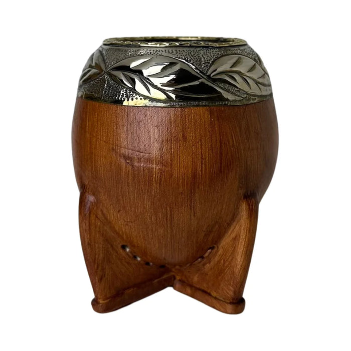 Mate Torpedo Premium de Calabaza Avejentado Virola Cincelada Con Bombilla