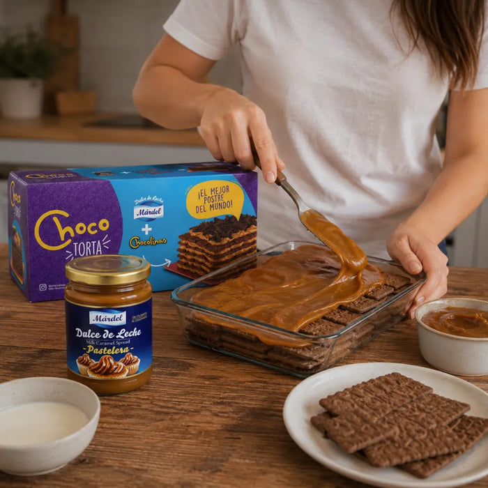 Pack Chocotorta - 3 Chocolinas y 1 Dulce de Leche Mardel Pastelero 450 Grs