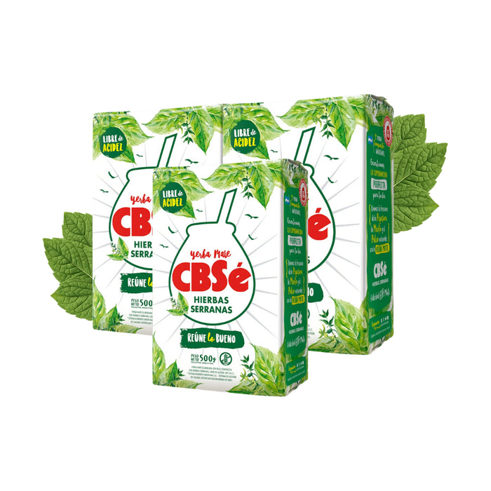 Pack Yerba Mate CbSe Hierbas Serranas 500 Grs - 3 Unidades