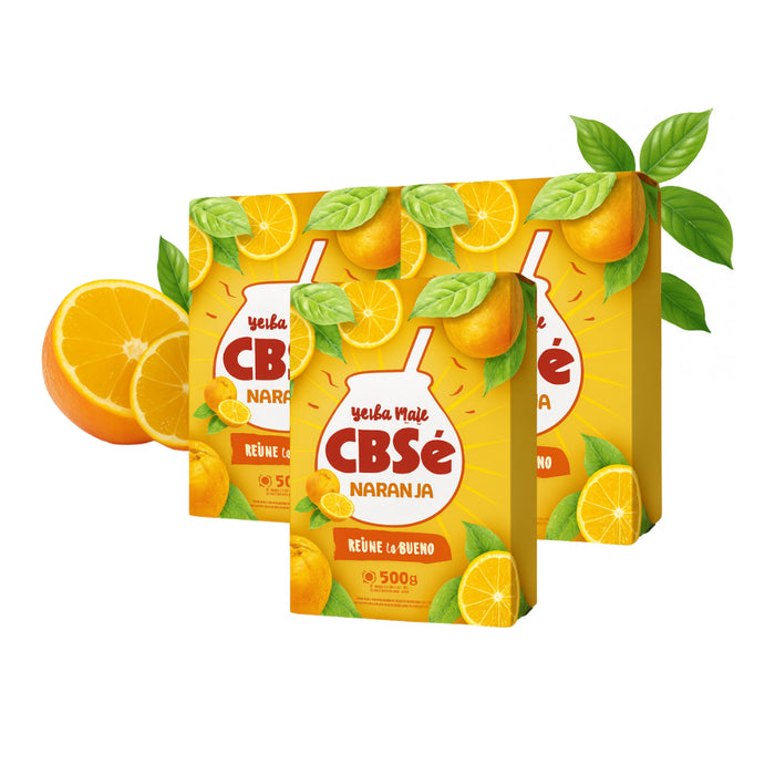 Pack Yerba Mate CbSe Naranja 500 Grs - 3 Unidades