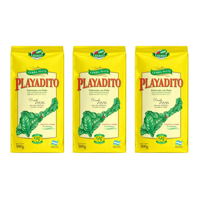 Pack Yerba Mate Playadito 500 Grs - 3 Unidades