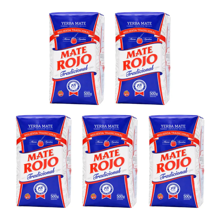 Pack Yerba Mate Rojo Tradicional 500 Grs - 5 Unidades