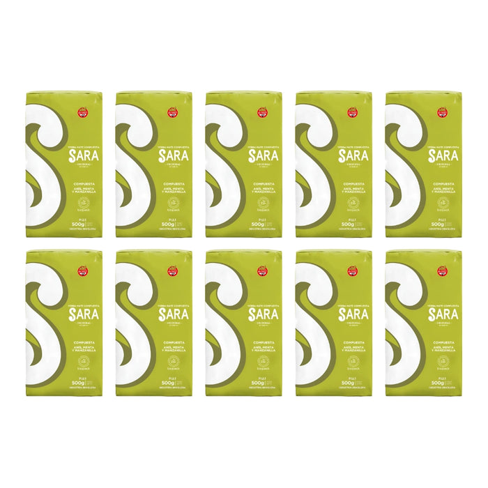 Pack Yerba Mate Sara Anis, Menta y Manzanilla 500 Grs - 10 Unidades