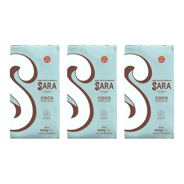 Pack Yerba Mate Sara Coco 500 Grs - 3 Unidades