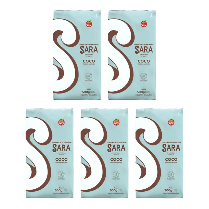 Pack Yerba Mate Sara Coco 500 Grs - 5 Unidades