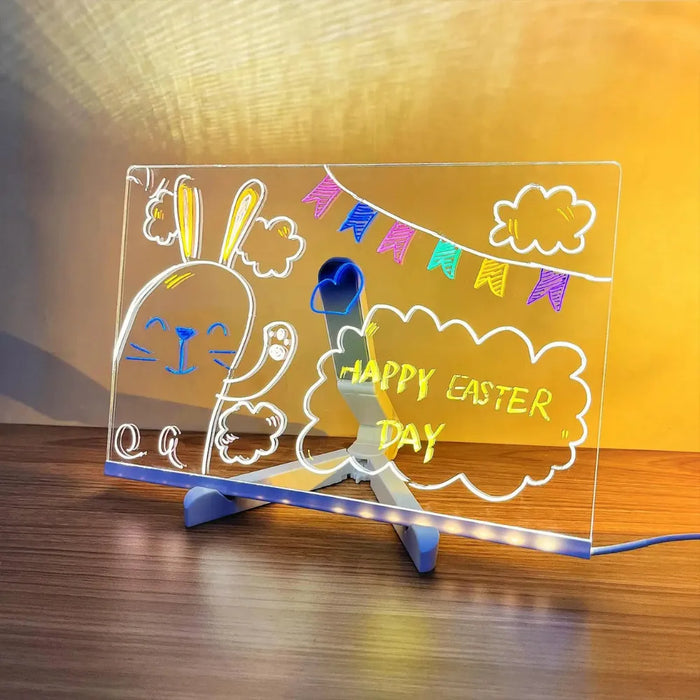 Pizarra Magica Luz Led Acrilica Transparente Para Dibujo