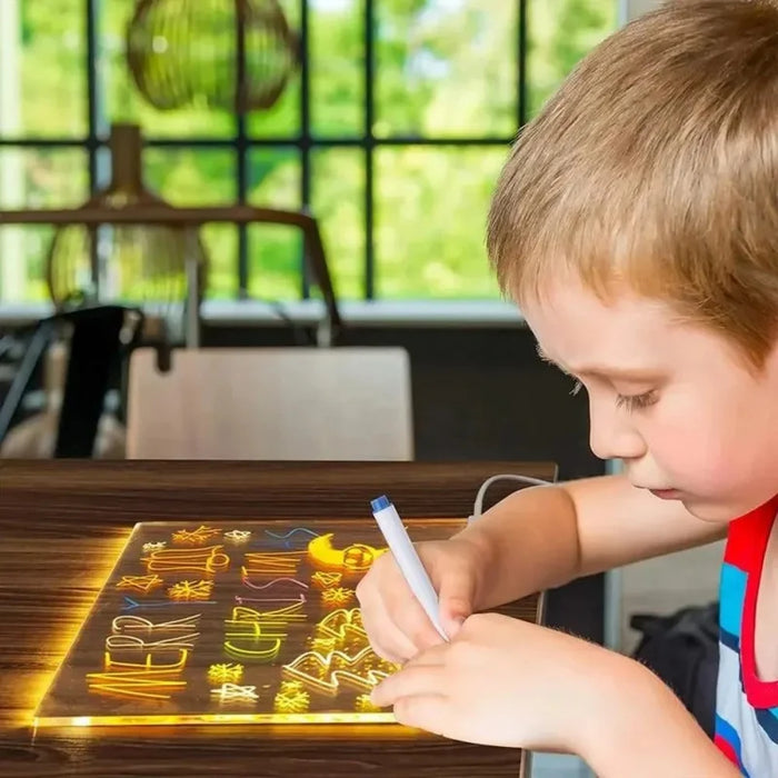 Pizarra Magica Luz Led Acrilica Transparente Para Dibujo