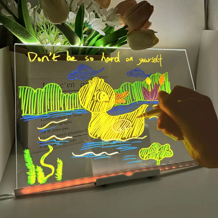 Pizarra Magica Luz Led Acrilica Transparente Para Dibujo