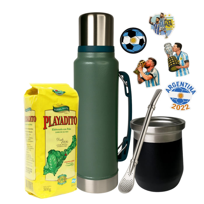 Set Matero 1L con Mate Tradicional y Bombilla