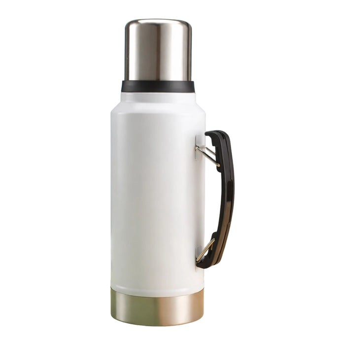 Termo 1 Litro De Acero Inoxidable Blanco Apto Frio y Caliente