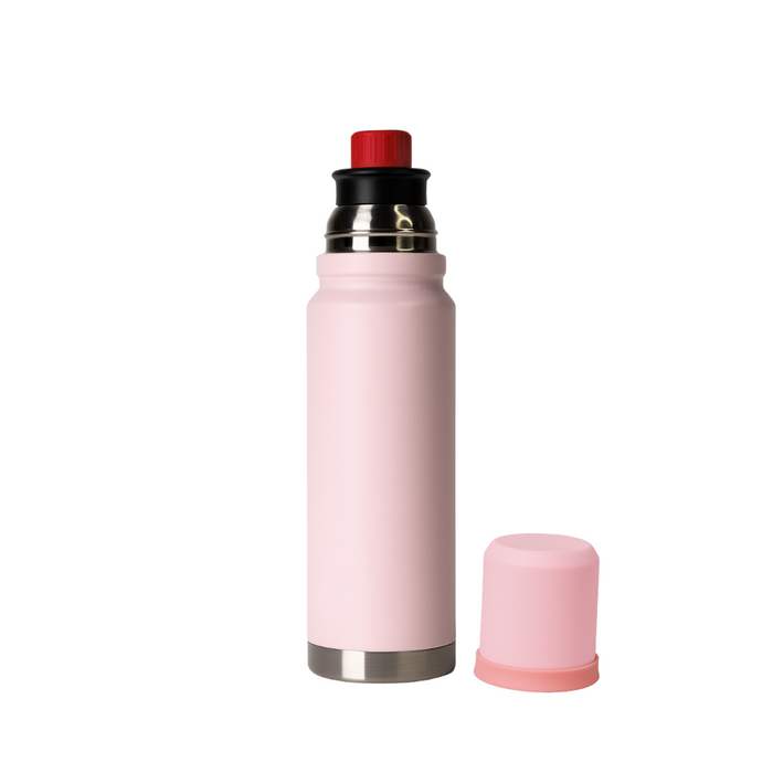 Termo 1 Litro De Acero Inoxidable Rosado Apto Frio y Caliente