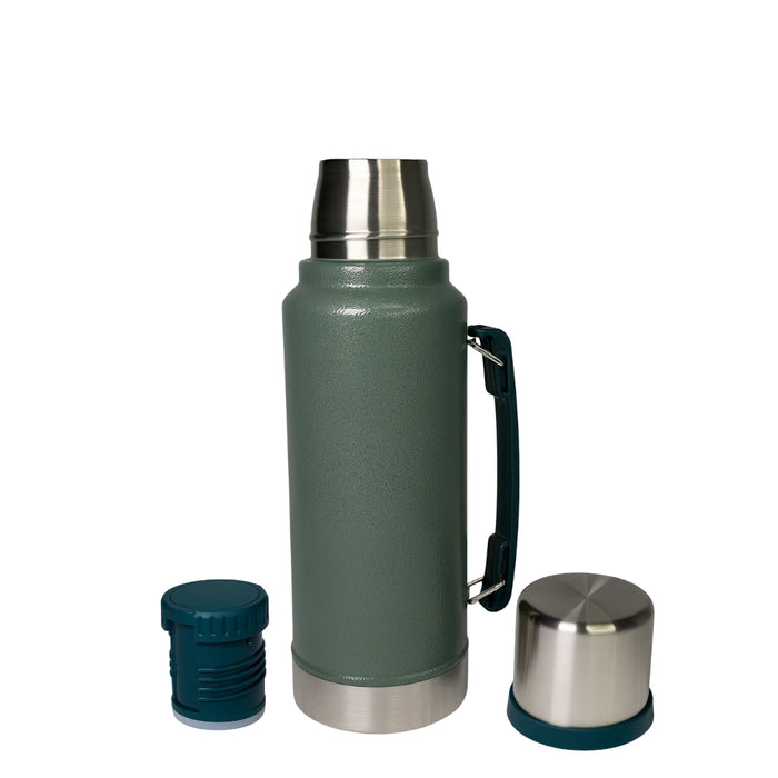 Termo 1 Litro De Acero Inoxidable Verde Apto Frio y Caliente