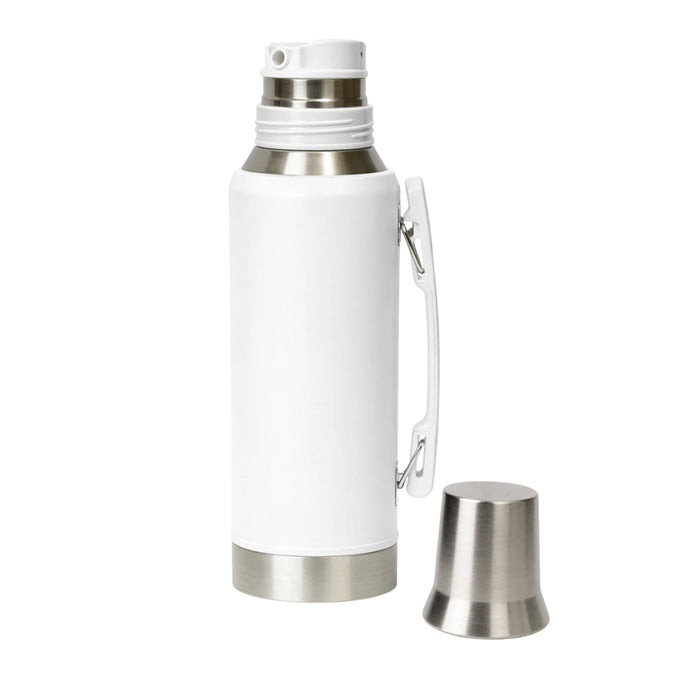Termo 1,2 Litros De Acero Inoxidable Blanco Pico Cebador Apto Frio y Caliente