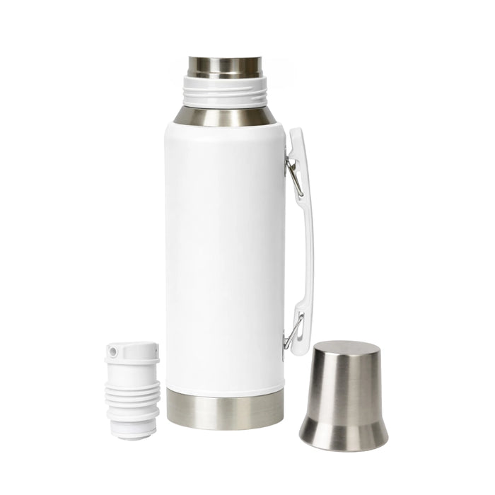 Termo 1,2 Litros De Acero Inoxidable Blanco Pico Cebador Apto Frio y Caliente