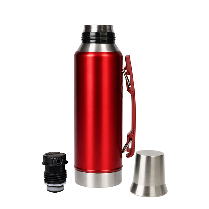 Termo 1,2 Litros De Acero Inoxidable Rojo Pico Cebador Apto Frio y Caliente