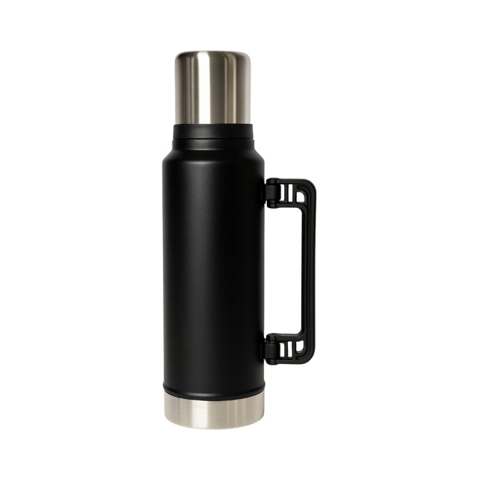 Termo 1,4 Litros De Acero Inoxidable Negro Apto Frio y Caliente