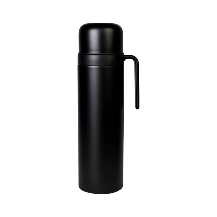 Termo Negro Media Manija 1 Litro Acero Inoxidable con Pico Cebador