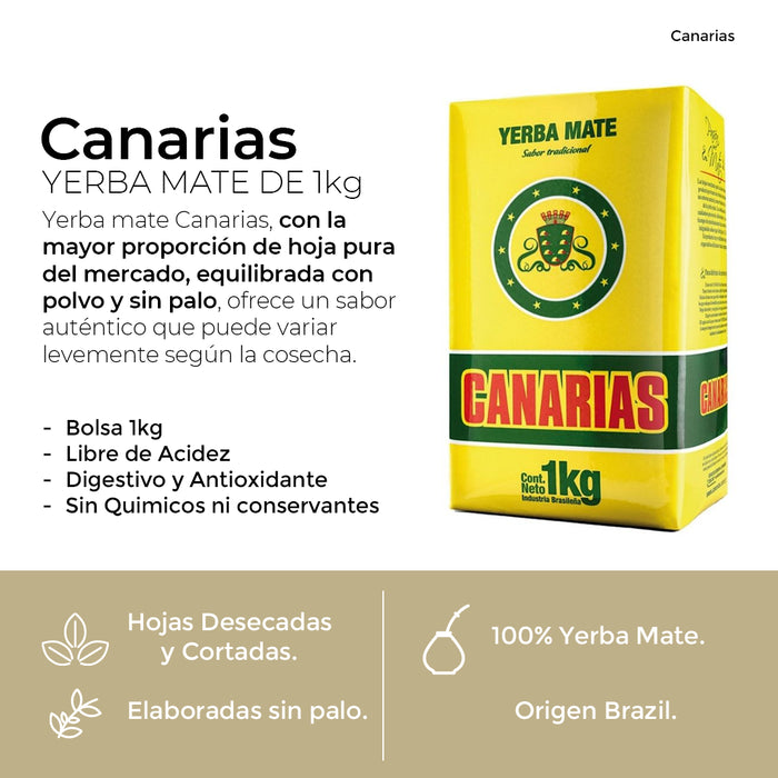 Pack Yerba Mate Canarias 1 Kg - 3 Unidades