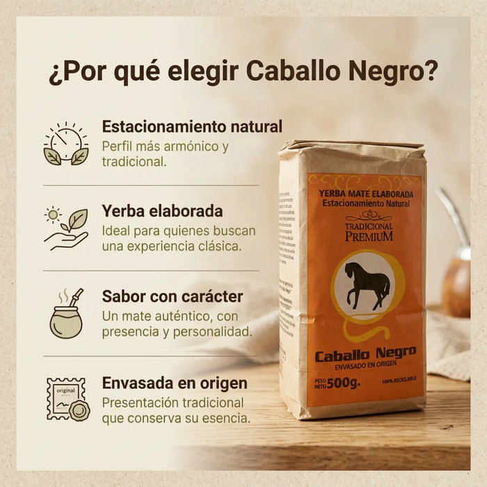 Yerba Mate Caballo Negro Tradicional 500 g