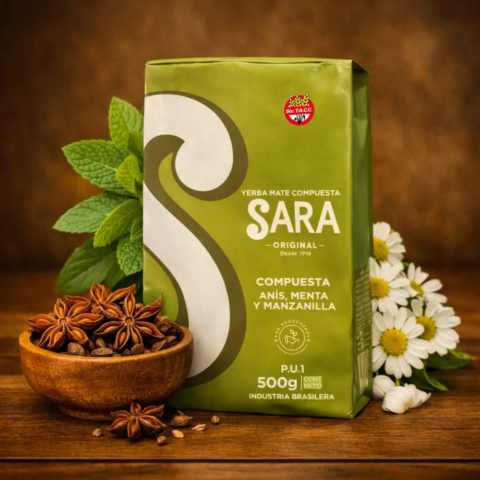 Pack Yerba Mate Sara Anis, Menta y Manzanilla 500 Grs - 3 Unidades
