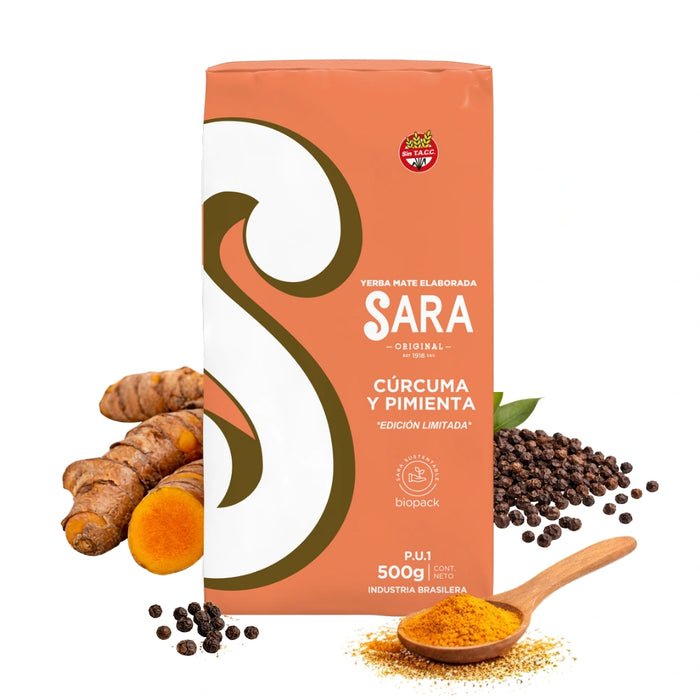 Yerba Mate Sara Cúrcuma y Pimienta 500 Grs