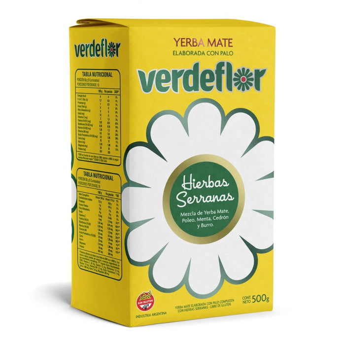 Yerba Mate Verde Flor Hierbas Serranas 500g