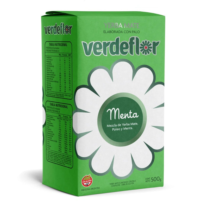 Yerba Mate Verde Flor Menta 500g