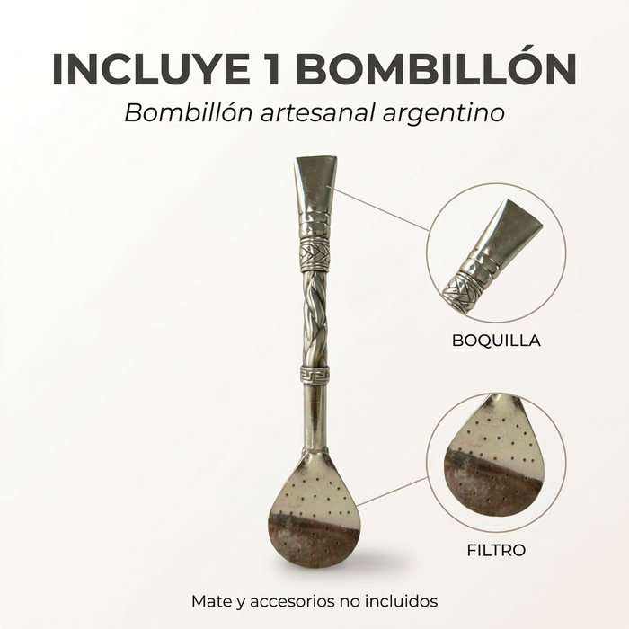 Bombillon de Alpaca Semi Recto 16 Cm